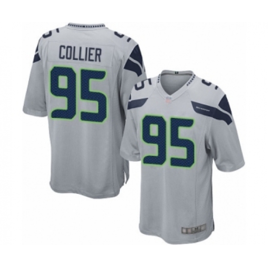 Men's Seattle Seahawks #95 L.J. Collier Game Grey Alternate Football Jersey - Ujersey