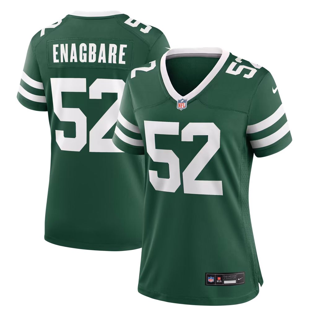 Women's New York Jets Kingsley Enagbare Nike Legacy Green Team Game Jersey - ujerseystore