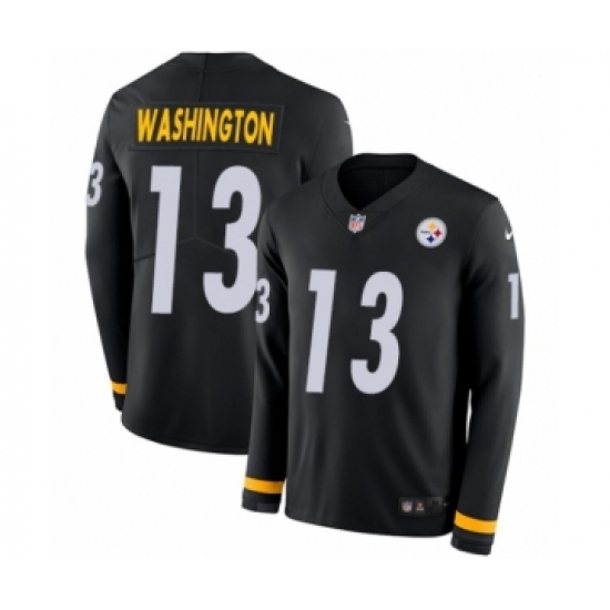 Youth Nike Pittsburgh Steelers #13 James Washington Limited Black Therma Long Sleeve NFL Jersey - Ujersey