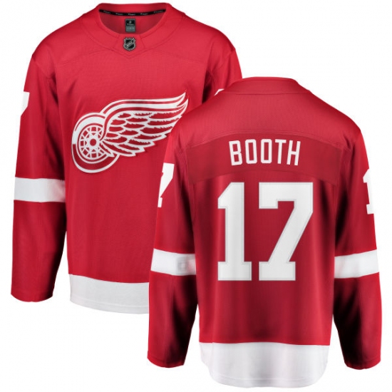 Youth Detroit Red Wings #17 David Booth Fanatics Branded Red Home Breakaway NHL Jersey - Ujersey