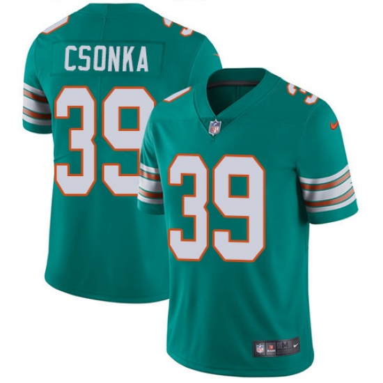 Men's Nike Miami Dolphins #39 Larry Csonka Aqua Green Alternate Vapor Untouchable Limited Player NFL Jersey - Ujersey