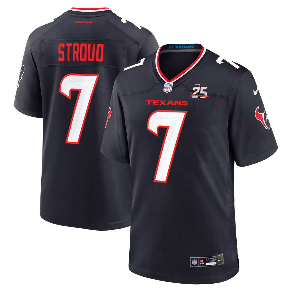 Men's Houston Texans C.J. Stroud Nike Navy Team 25th Season Game Jersey