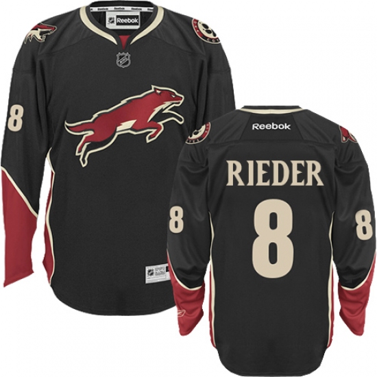 Youth Reebok Arizona Coyotes #8 Tobias Rieder Authentic Black Third NHL Jersey - Ujersey