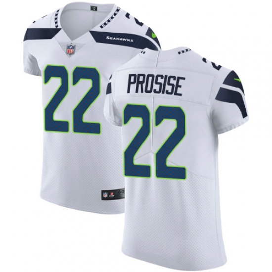 Men's Nike Seattle Seahawks #22 C. J. Prosise White Vapor Untouchable Elite Player NFL Jersey - Ujersey
