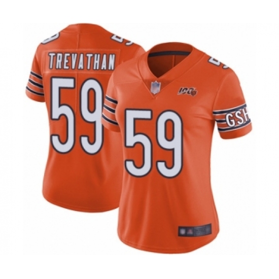 Women's Chicago Bears #59 Danny Trevathan Orange Alternate 100th Season Limited Football Jersey - Ujersey