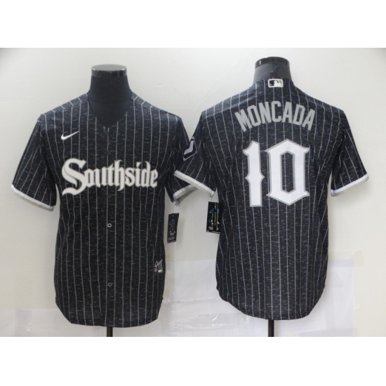 Men's Nike Chicago White Sox #10 Yoan Moncada Black Alternate Jersey - Ujersey