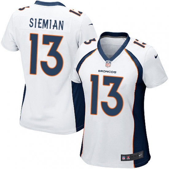 Women's Nike Denver Broncos #13 Trevor Siemian Game White NFL Jersey