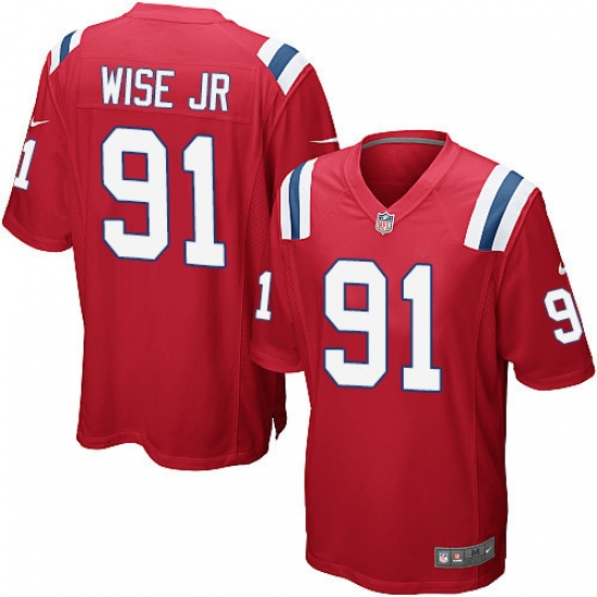 Men's Nike New England Patriots #91 Deatrich Wise Jr Game Red Alternate NFL Jersey - Ujersey