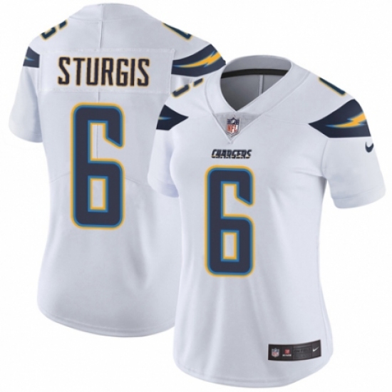Women's Nike Los Angeles Chargers #6 Caleb Sturgis White Vapor Untouchable Limited Player NFL Jersey - Ujersey