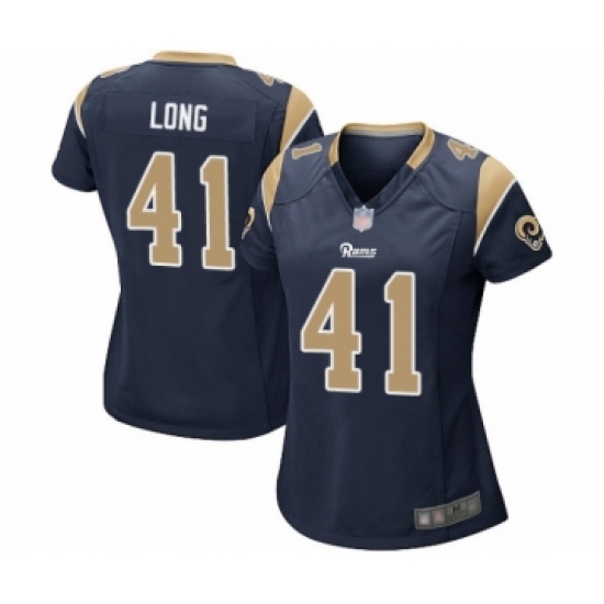 Women's Los Angeles Rams #41 David Long Game Navy Blue Team Color Football Jersey - Ujersey