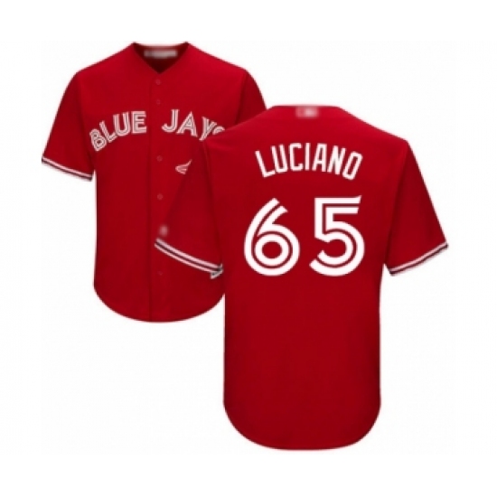 Youth Toronto Blue Jays #65 Elvis Luciano Authentic Scarlet Alternate Baseball Player Jersey - Ujersey