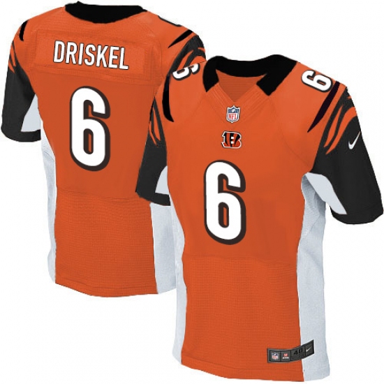 Men's Nike Cincinnati Bengals #6 Jeff Driskel Elite Orange Alternate NFL Jersey - Ujersey
