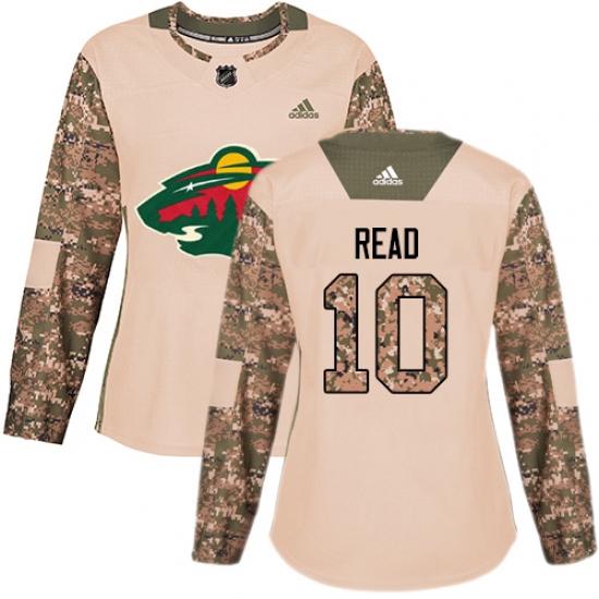 Women's Adidas Minnesota Wild #10 Matt Read Authentic Camo Veterans Day Practice NHL Jersey - Ujersey