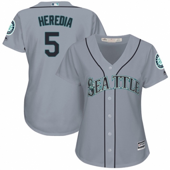 Women's Majestic Seattle Mariners #5 Guillermo Heredia Authentic Grey Road Cool Base MLB Jersey - Ujersey