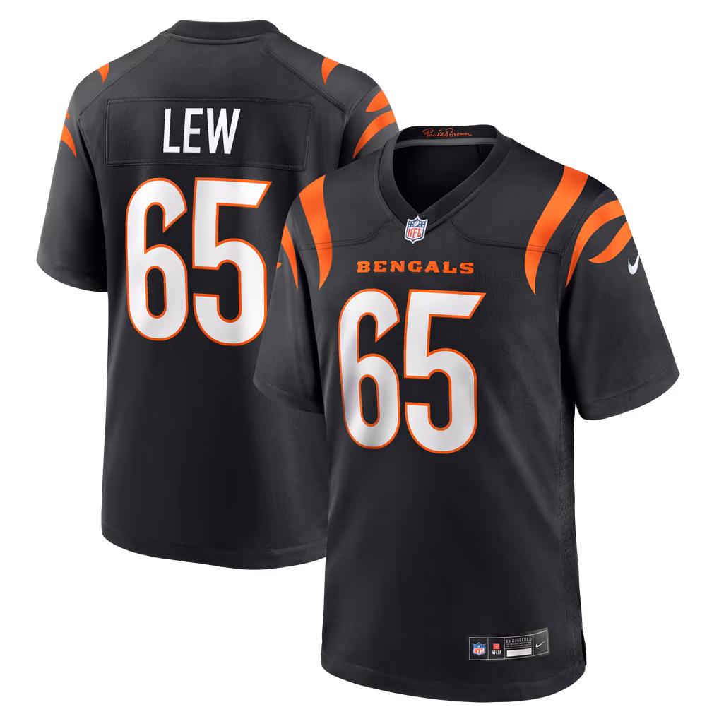 Men's Cincinnati Bengals Connor Lew Nike Black Team Game Jersey - Ujersey