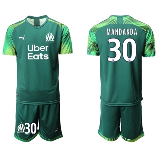 Marseille #30 Mandanda Army Green Goalkeeper Soccer Club Jersey
