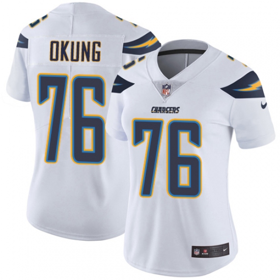 Women's Nike Los Angeles Chargers #76 Russell Okung Elite White NFL Jersey - Ujersey