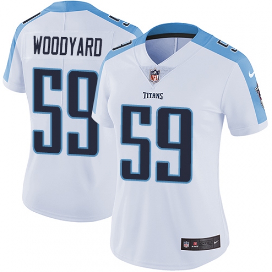 Women's Nike Tennessee Titans #59 Wesley Woodyard Elite White NFL Jersey - Ujersey