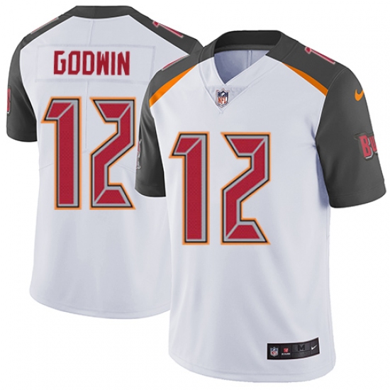 Men's Nike Tampa Bay Buccaneers #12 Chris Godwin White Vapor Untouchable Limited Player NFL Jersey - Ujersey