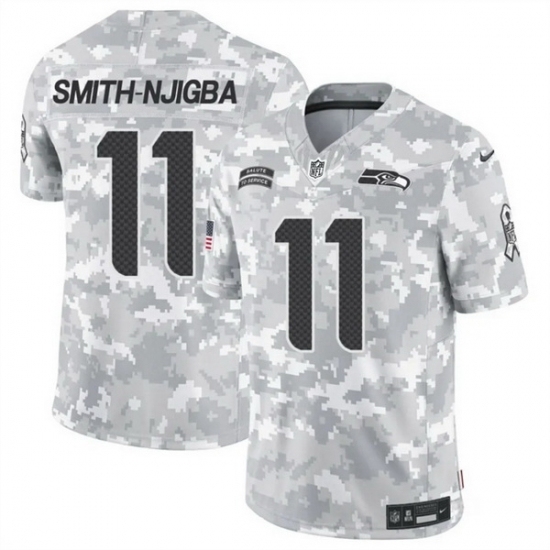 Men's Seattle Seahawks #11 Jaxon Smith Njigba 2024 F U S E Arctic Camo Salute To Service Limited Stitched Football Jersey