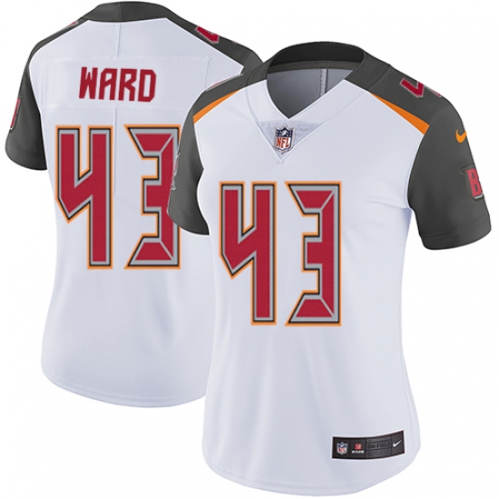 Women's Nike Tampa Bay Buccaneers #43 T.J. Ward White Vapor Untouchable Limited Player NFL Jersey - Ujersey
