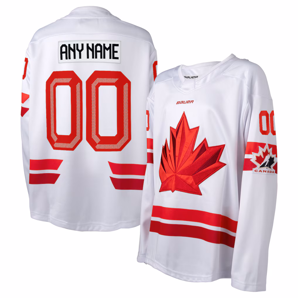 Youth Hockey Canada White 2026 Replica Custom Jersey - ujerseystore