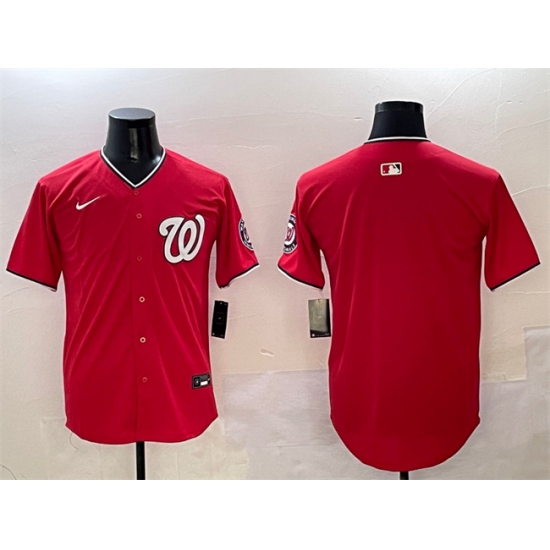 Men's Washington Nationals Blank Red Limited Stitched Baseball Jersey - Ujersey