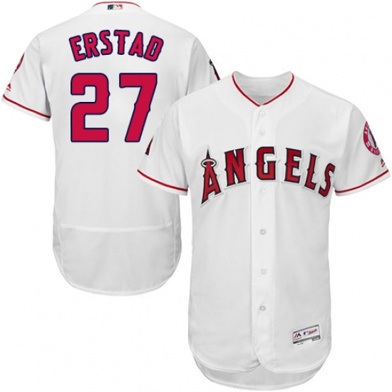 Men's Majestic Los Angeles Angels of Anaheim #27 Darin Erstad White Flexbase Authentic Collection MLB Jersey - Ujersey