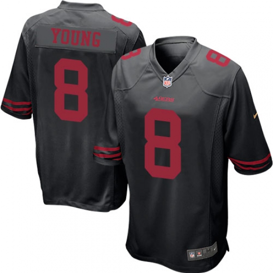 Men's Nike San Francisco 49ers #8 Steve Young Game Black NFL Jersey - Ujersey