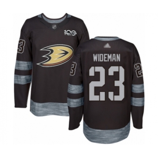 Men's Anaheim Ducks #23 Chris Wideman Authentic Black 1917-2017 100th Anniversary Hockey Jersey - Ujersey