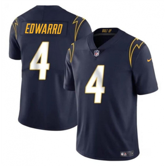 Men's Los Angeles Chargers #4 Gus Edwards Navy Vapor Limited Football Stitched Jersey - Ujersey