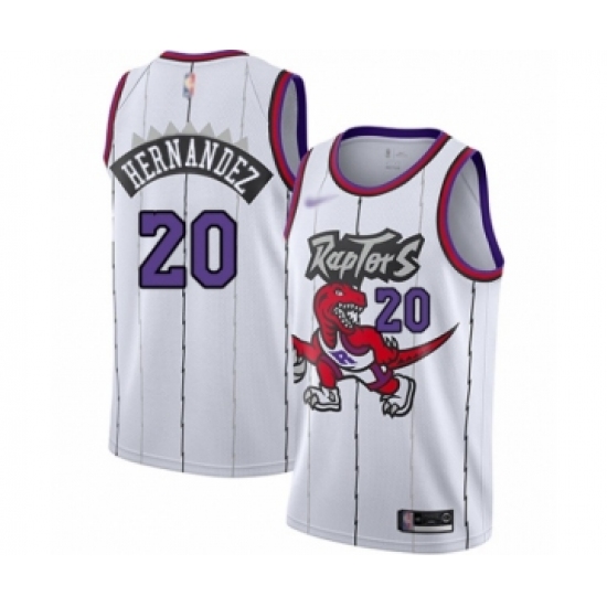Men's Toronto Raptors #20 Dewan Hernandez Authentic White Hardwood Classics Basketball Jersey - Ujersey