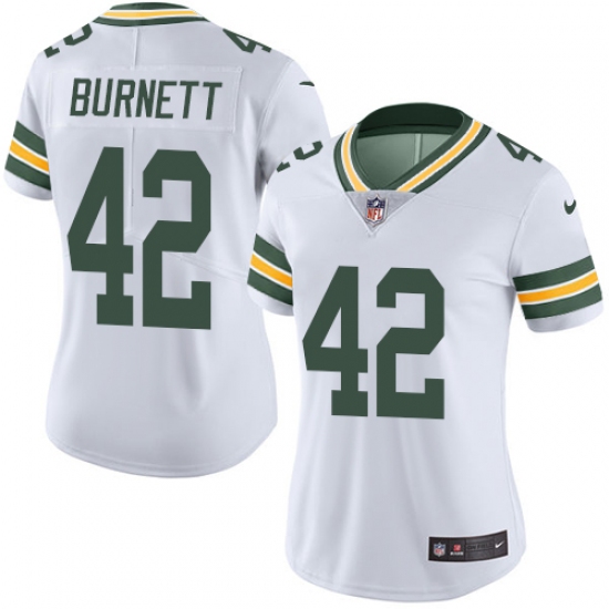 Women's Nike Green Bay Packers #42 Morgan Burnett Elite White NFL Jersey - Ujersey