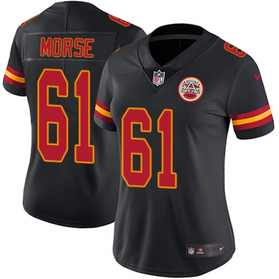 Women's Nike Kansas City Chiefs #61 Mitch Morse Limited Black Rush Vapor Untouchable NFL Jersey - Ujersey