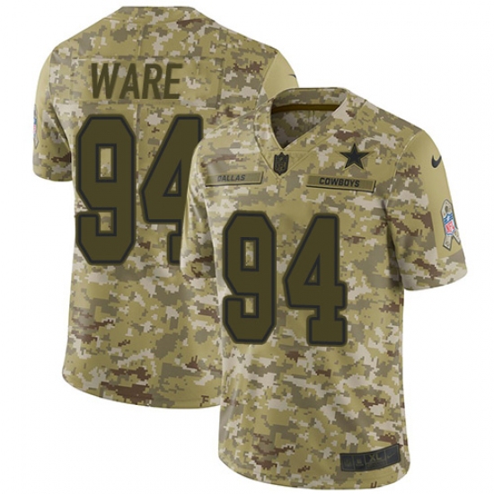 Youth Nike Dallas Cowboys #94 DeMarcus Ware Limited Camo 2018 Salute to Service NFL Jersey - Ujersey