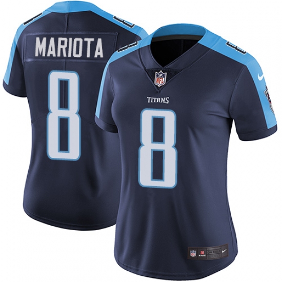 Women's Nike Tennessee Titans #8 Marcus Mariota Navy Blue Alternate Vapor Untouchable Limited Player NFL Jersey - Ujersey