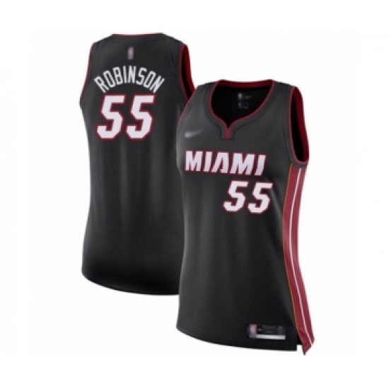 Women's Miami Heat #55 Duncan Robinson Swingman Black Basketball Jersey - Icon Edition - Ujersey