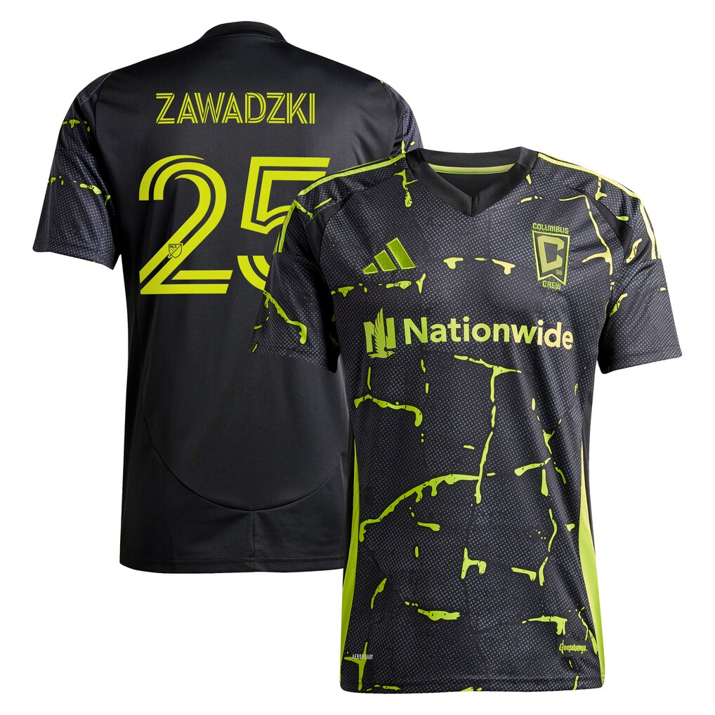 Men's Columbus Crew Sean Zawadzki adidas Black 2025 The Goosebumps Kit Replica Player Jersey - Ujersey