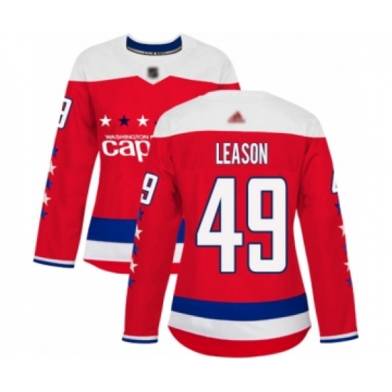 Women's Washington Capitals #49 Brett Leason Authentic Red Alternate Hockey Jersey - Ujersey