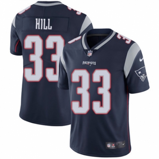Youth Nike New England Patriots #33 Jeremy Hill Navy Blue Team Color Vapor Untouchable Limited Player NFL Jersey - Ujersey