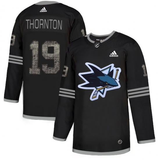Men's Adidas San Jose Sharks #19 Joe Thornton Black Authentic Classic Stitched NHL Jersey - Ujersey