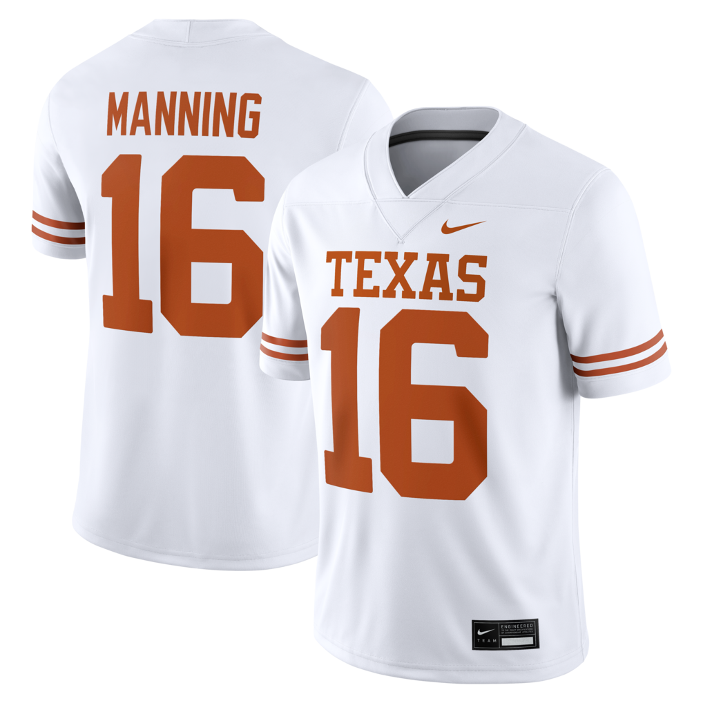 Men's Nike Arch Manning White Texas Longhorns Road Game Football Jersey - Ujersey