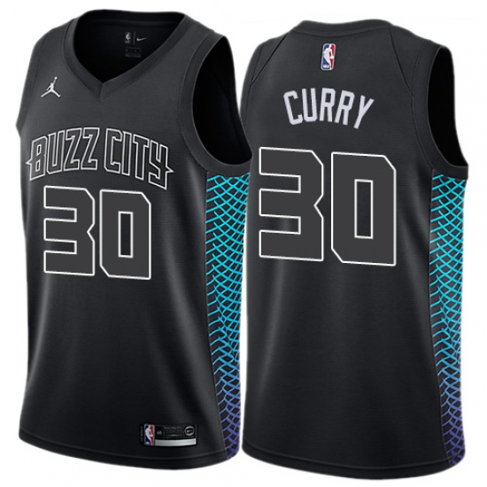 Women's Nike Jordan Charlotte Hornets #30 Dell Curry Swingman Black NBA Jersey - City Edition - Ujersey