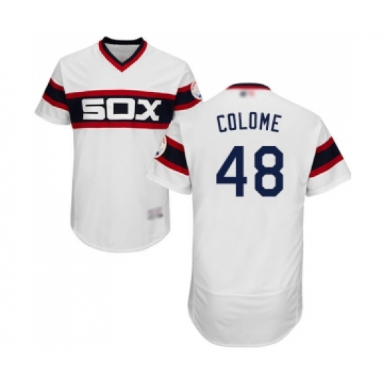 Men's Chicago White Sox #48 Alex Colome White Alternate Flex Base Authentic Collection Baseball Jersey - Ujersey