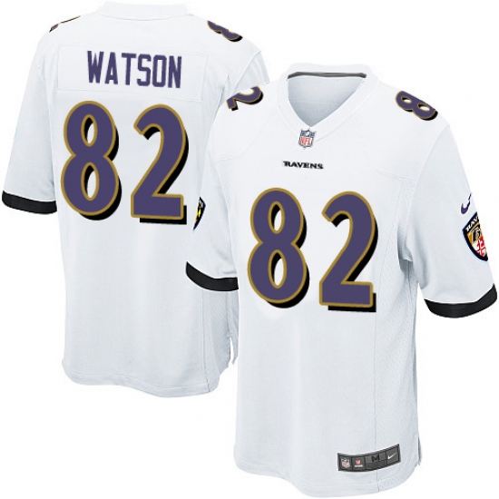 Men's Nike Baltimore Ravens #82 Benjamin Watson Game White NFL Jersey - Ujersey