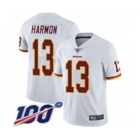 Youth Washington Redskins #13 Kelvin Harmon White Vapor Untouchable Limited Player 100th Season Football Jersey