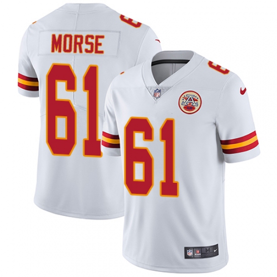 Men's Nike Kansas City Chiefs #61 Mitch Morse White Vapor Untouchable Limited Player NFL Jersey - Ujersey