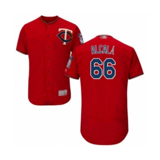 Men's Minnesota Twins #66 Jorge Alcala Authentic Scarlet Alternate Flex Base Authentic Collection Baseball Player Jersey - Ujersey