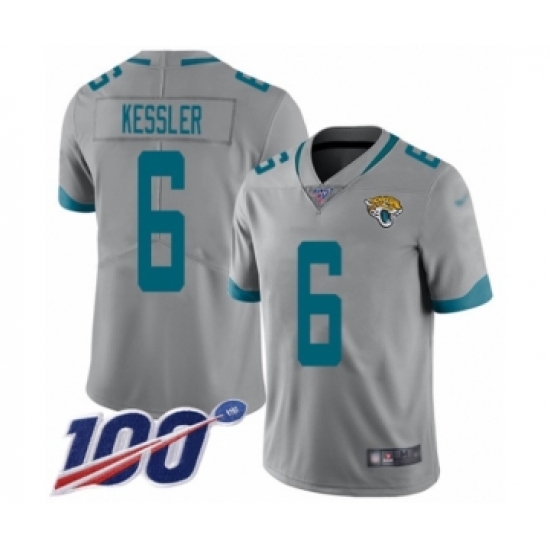 Men's Jacksonville Jaguars #6 Cody Kessler Silver Inverted Legend Limited 100th Season Football Jersey - Ujersey