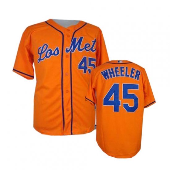 Men's Majestic New York Mets #45 Zack Wheeler Authentic Orange Los Mets Cool Base MLB Jersey - Ujersey